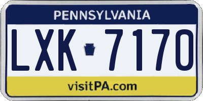PA license plate LXK7170