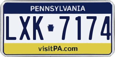 PA license plate LXK7174