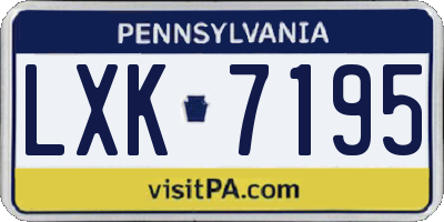 PA license plate LXK7195