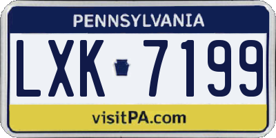 PA license plate LXK7199