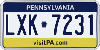 PA license plate LXK7231