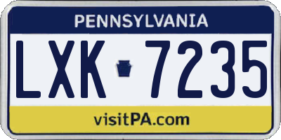 PA license plate LXK7235