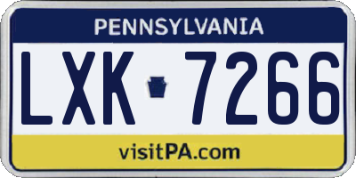 PA license plate LXK7266
