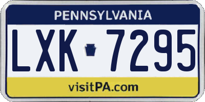 PA license plate LXK7295