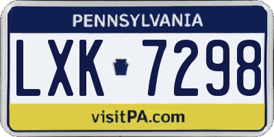PA license plate LXK7298
