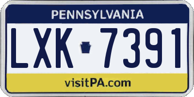 PA license plate LXK7391