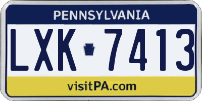 PA license plate LXK7413