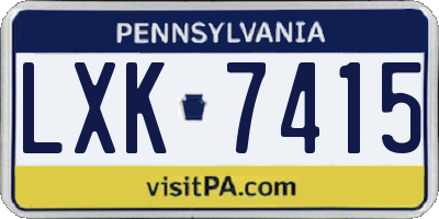 PA license plate LXK7415