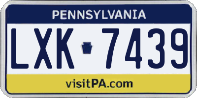 PA license plate LXK7439