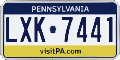 PA license plate LXK7441