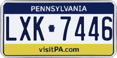 PA license plate LXK7446