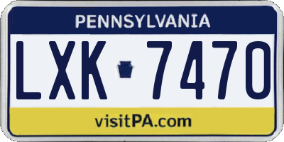 PA license plate LXK7470