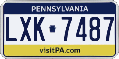PA license plate LXK7487