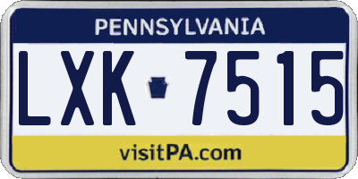 PA license plate LXK7515