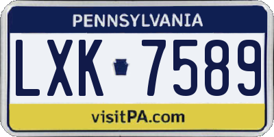 PA license plate LXK7589