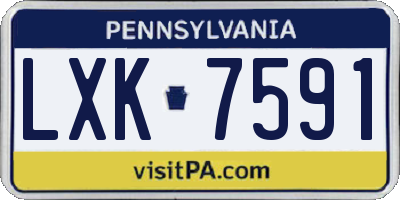 PA license plate LXK7591