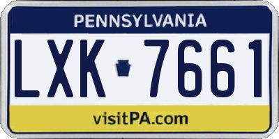 PA license plate LXK7661