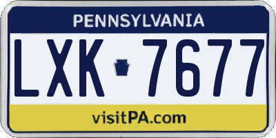 PA license plate LXK7677