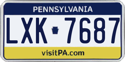 PA license plate LXK7687