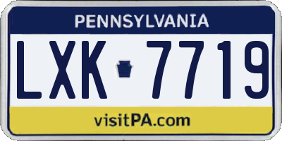 PA license plate LXK7719