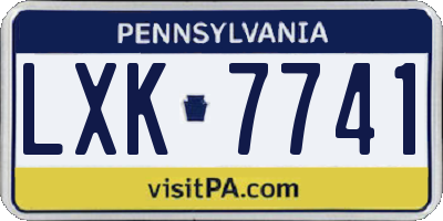 PA license plate LXK7741