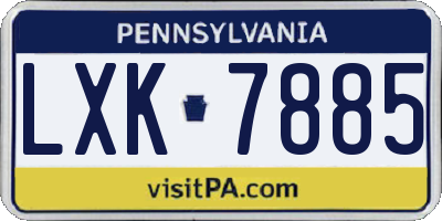 PA license plate LXK7885
