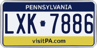 PA license plate LXK7886