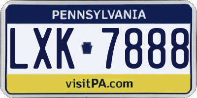 PA license plate LXK7888