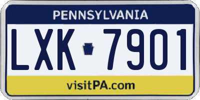 PA license plate LXK7901