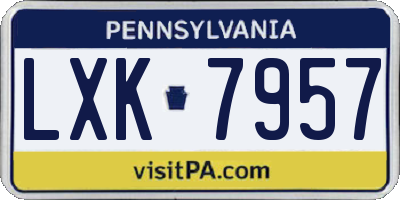 PA license plate LXK7957