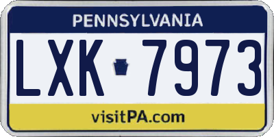 PA license plate LXK7973