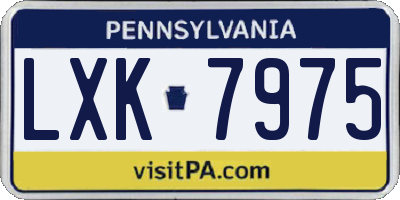 PA license plate LXK7975