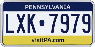 PA license plate LXK7979