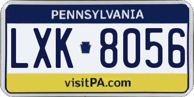 PA license plate LXK8056