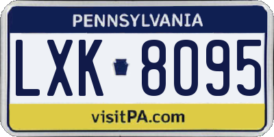 PA license plate LXK8095
