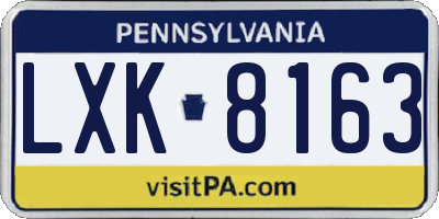PA license plate LXK8163