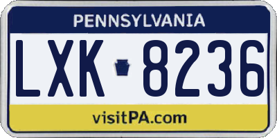 PA license plate LXK8236