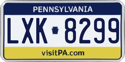 PA license plate LXK8299