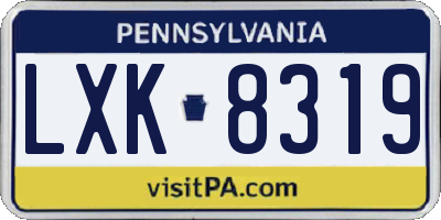 PA license plate LXK8319