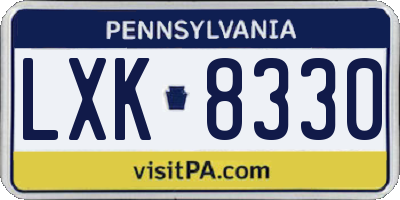 PA license plate LXK8330