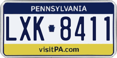 PA license plate LXK8411