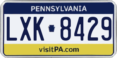 PA license plate LXK8429