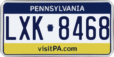 PA license plate LXK8468