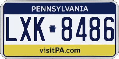 PA license plate LXK8486