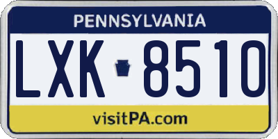 PA license plate LXK8510