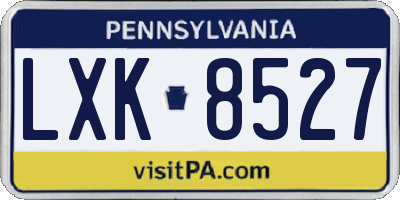 PA license plate LXK8527
