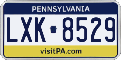 PA license plate LXK8529