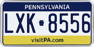 PA license plate LXK8556