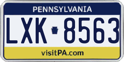 PA license plate LXK8563