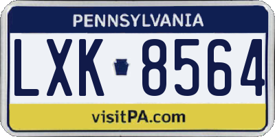 PA license plate LXK8564